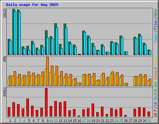 Daily usage for May 2025