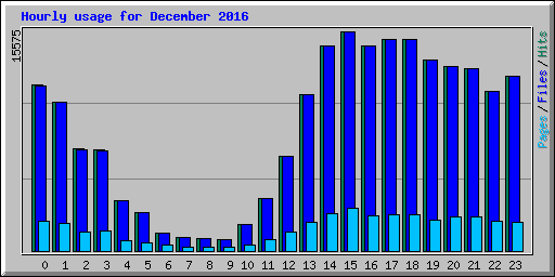 Hourly usage for December 2016