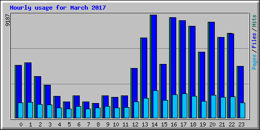 Hourly usage for March 2017