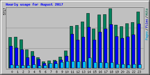 Hourly usage for August 2017