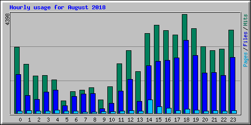Hourly usage for August 2018