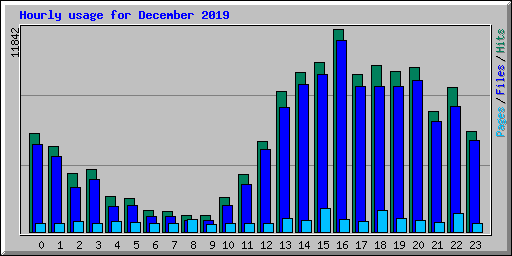 Hourly usage for December 2019