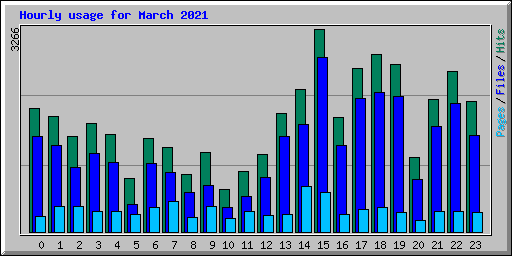 Hourly usage for March 2021
