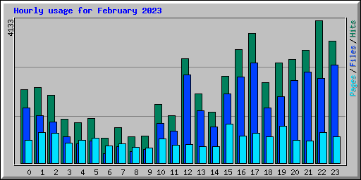 Hourly usage for February 2023