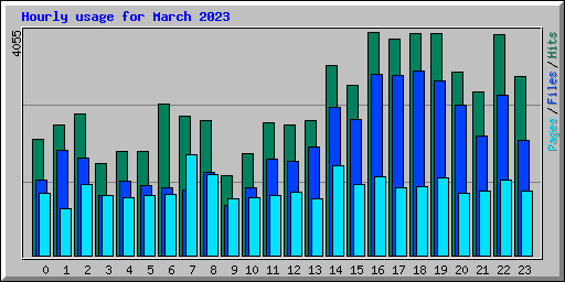 Hourly usage for March 2023